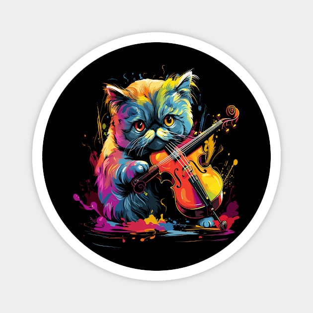 Exotic Shorthair Playing Violin Magnet by JH Mart